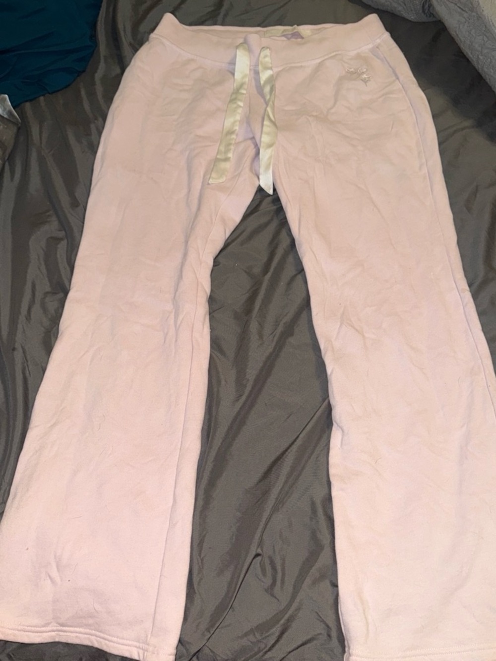 Hollister Light Pink Satin-Trim Fleece Joggers